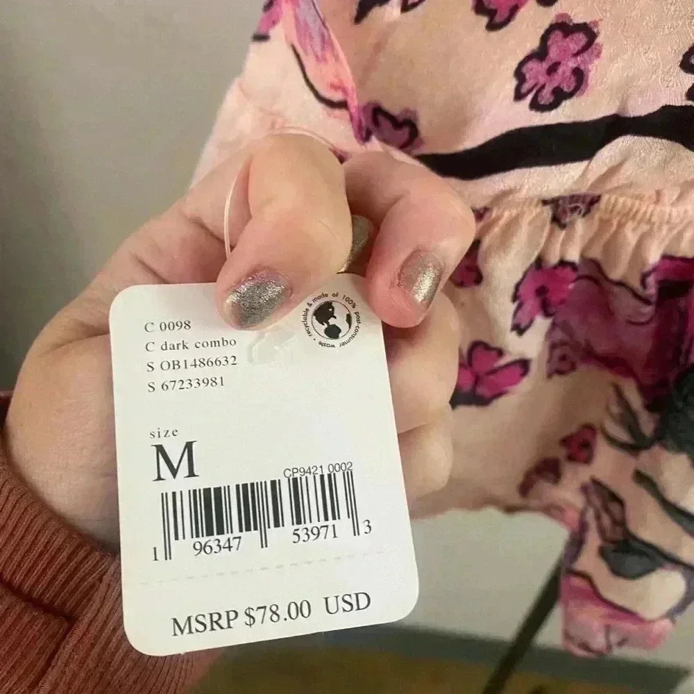 Free People‎ hot tropics floral tie front tank top Medium